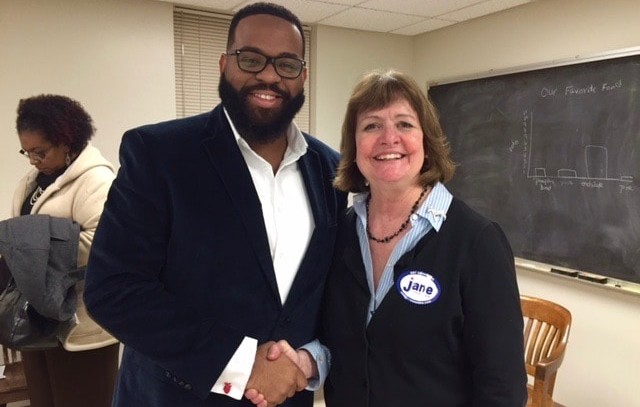 Jane Dittmar with Prince Edward Democrats Chair Taikein Cooper